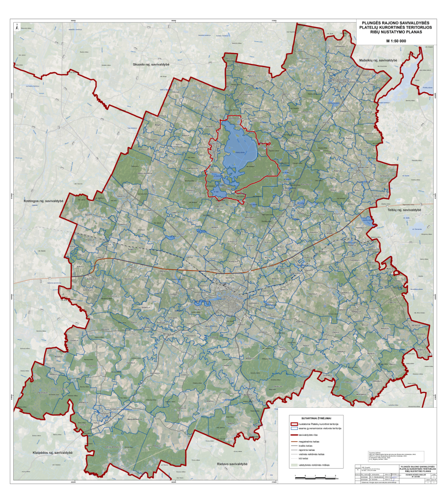 1br. Platelių kurortinės teritorijos ribų nustatymo planas M50000 (88×94,4). Plungės rajono savivaldybės nuotr.