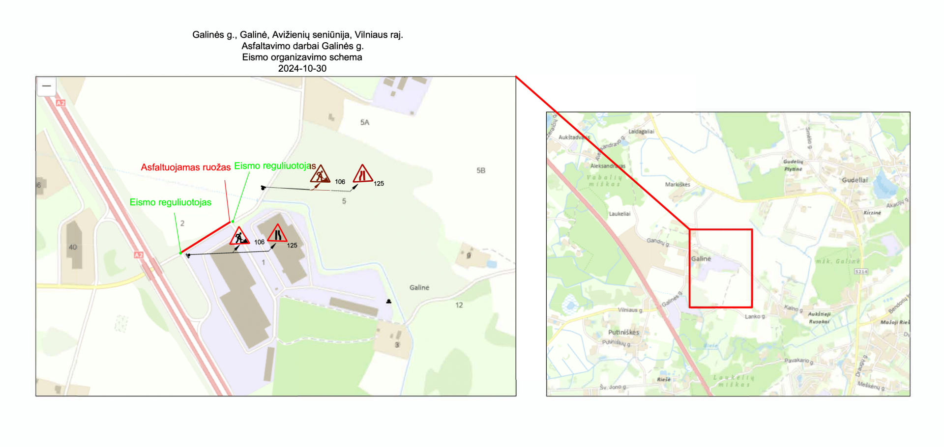 Eismo organizavimo schema 10.30 d. / Vilniaus rajono savivaldybės nuotr.