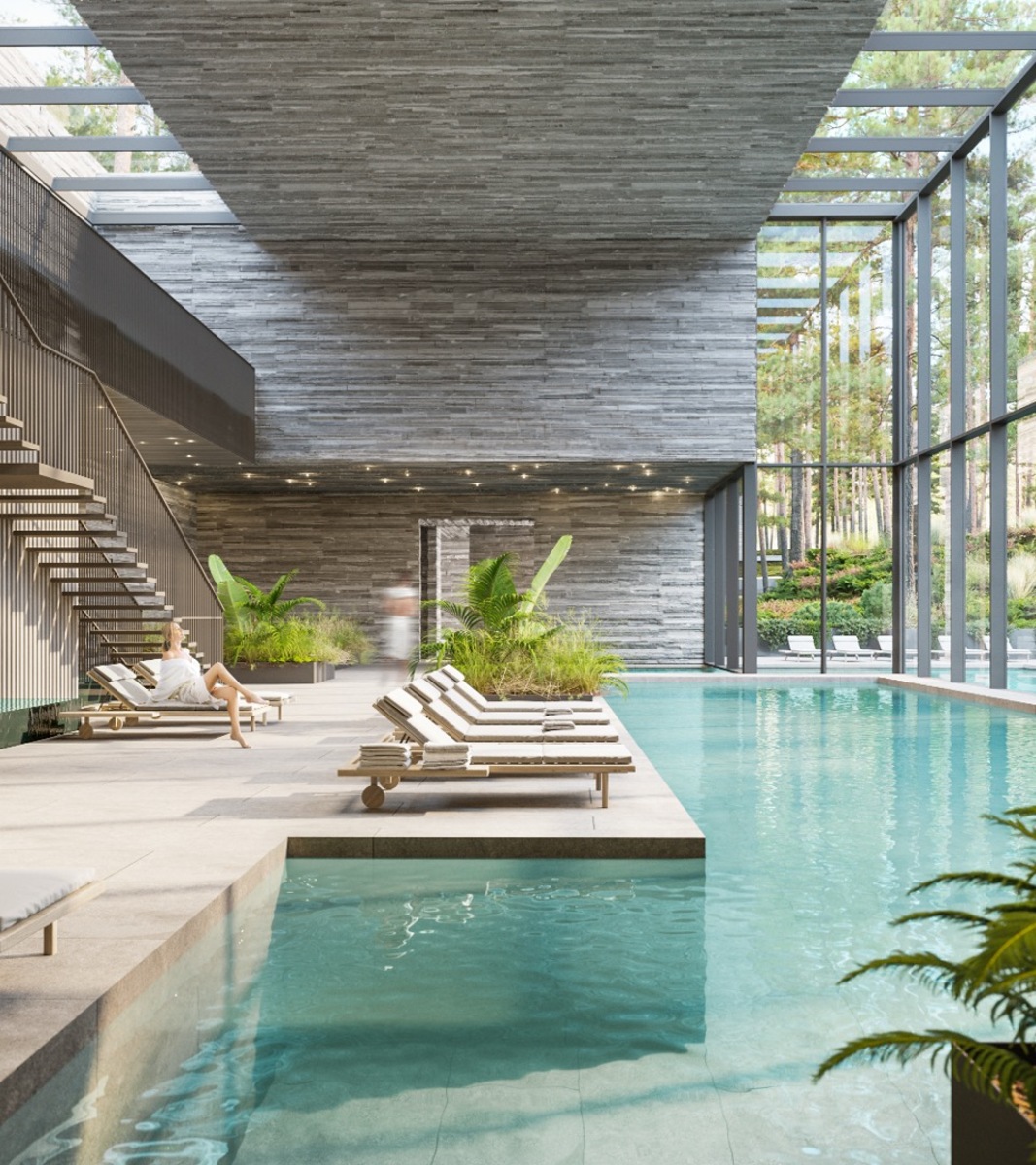 „Hilton thermal SPA“ vizualizacija – vidaus baseinas