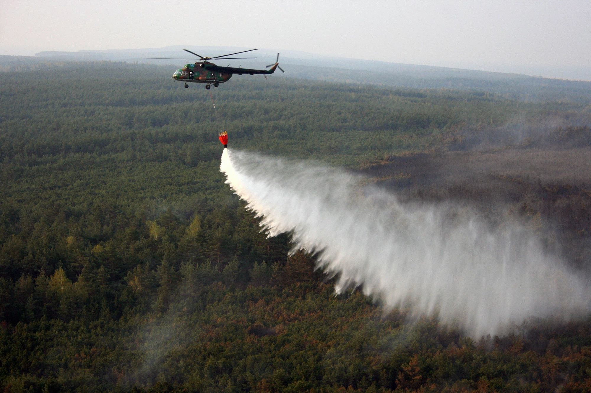 Sudužus miškų gaisrus gesinusiam lėktuvui, žuvo jo pilotas