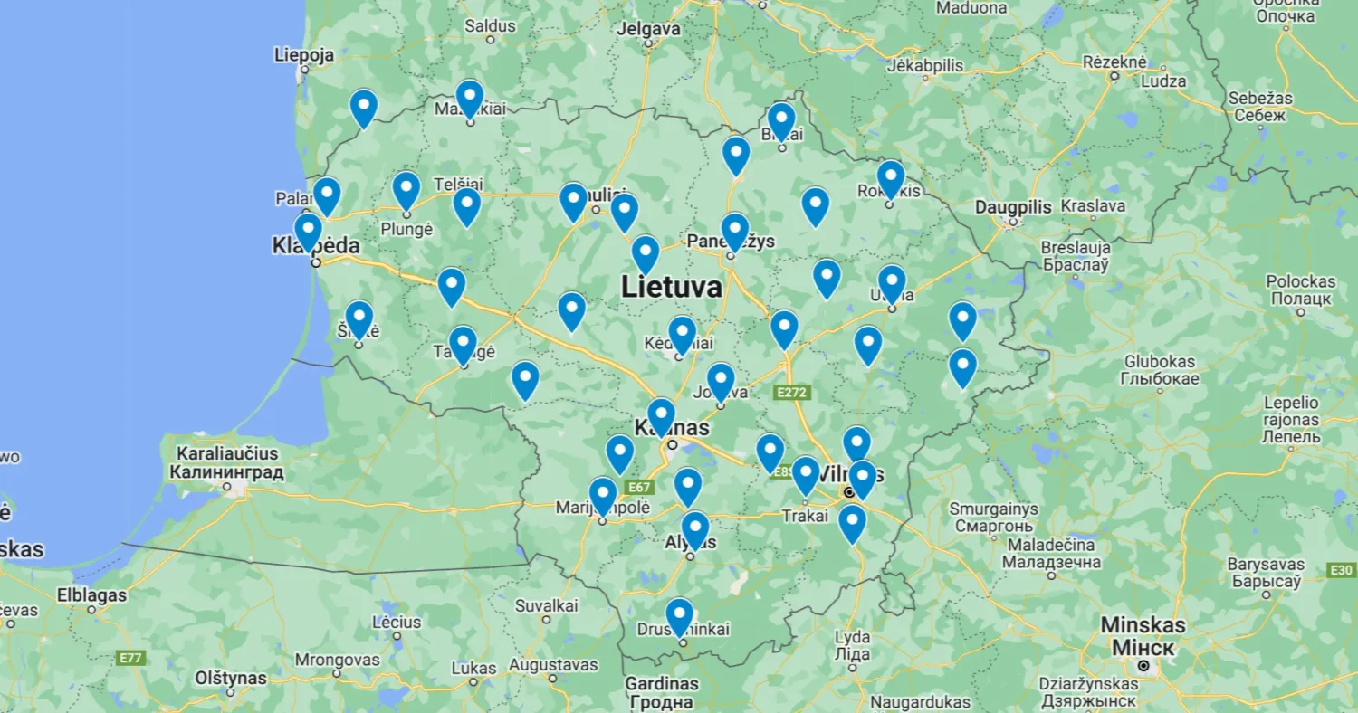 Lietuvos ruonių ekečių žemėlapis 2024