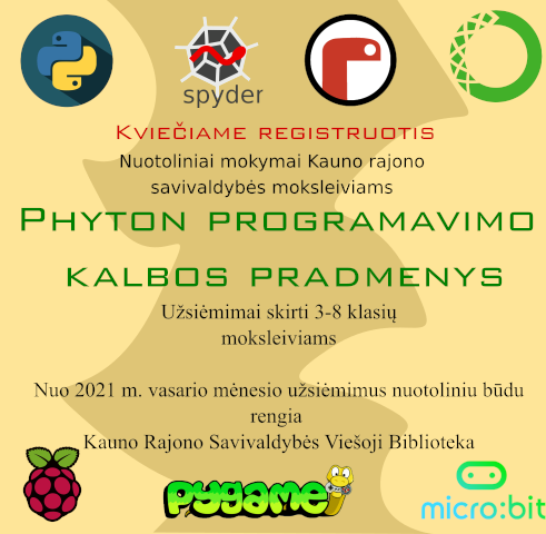 „Python“ programavimo kalba Kauno rajono savivaldybės viešojoje bibliotekoje
